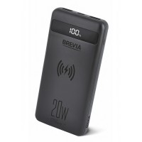 Универсальная мобильная батарея Brevia 10000mAh 20W Wireless Qi10W Li-Pol, LCD