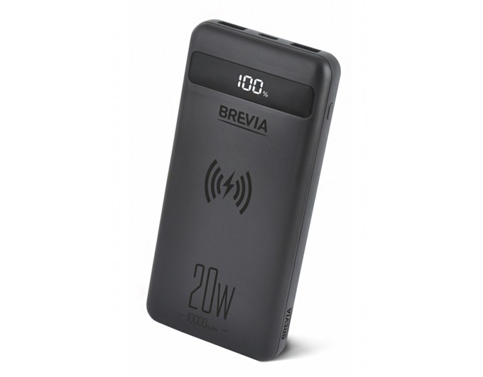 Повербанк (Power Bank) Brevia 10000mAh 20W Wireless Qi10W Li-Pol, LCD черный, цена: 699 грн.