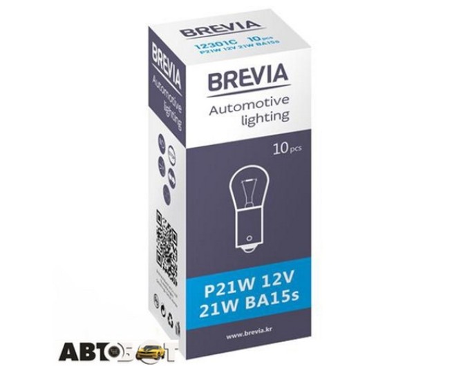 Лампа накаливания BREVIA P21W BA15s 12V 21W 12301С (1 шт.), цена: 23 грн.