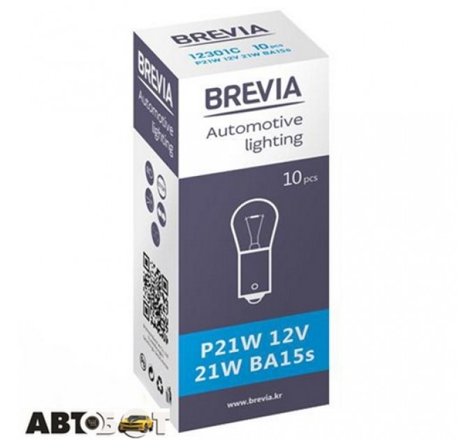  Лампа накаливания BREVIA P21W BA15s 12V 21W 12301С (1 шт.)