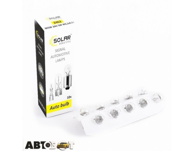 Лампа розжарювання SOLAR W5W 24V 5W 2462 (1 шт.), ціна: 6 грн.