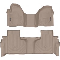 Коврики WeatherTech Beige для Chevrolet Silverado (mkIV); GMC Sierra (mkV)(double cab)(1 row bench seats)(with storage under 2 row) 2019→