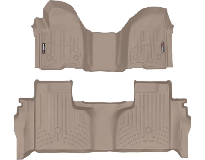 Коврики WeatherTech Beige для Chevrolet Silverado (mkIV); GMC Sierra (mkV)(double cab)(1 row bench seats)(with storage under 2 row) 2019→, цена: 15 243 грн.