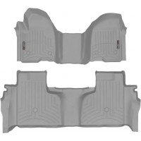 Коврики WeatherTech Grey для Chevrolet Silverado (mkIV); GMC Sierra (mkV)(double cab)(1 row bench seats)(with storage under 2 row) 2019→