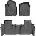 Коврики WeatherTech Black для Chevrolet Silverado (mkIV); GMC Sierra (mkV)(double cab)(1 row bucket)(with storage under 2 row) 2019→, цена: 13 607 грн.