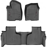 Коврики Weathertech Black для Chevrolet Silverado (mkIV); GMC Sierra (mkV)(double cab)(1 row bucket)(with storage under 2 row) 2019→