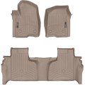 Коврики WeatherTech Beige для Chevrolet Silverado (mkIV); GMC Sierra (mkV)(double cab)(1 row bucket)(with storage under 2 row) 2019→, цена: 13 472 грн.