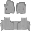 Коврики WeatherTech Grey для Chevrolet Silverado (mkIV); GMC Sierra (mkV)(double cab)(1 row bucket)(with storage under 2 row) 2019→, цена: 13 472 грн.