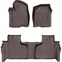 Коврики WeatherTech Choco для Chevrolet Silverado (mkIV); GMC Sierra (mkV)(double cab)(1 row bucket)(with storage under 2 row) 2019→