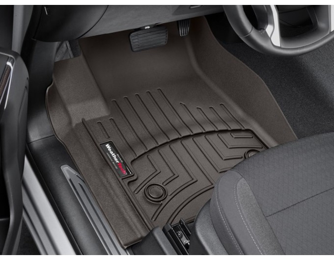 Коврики WeatherTech Choco для Chevrolet Silverado (mkIV); GMC Sierra (mkV)(double cab)(1 row bucket)(with storage under 2 row) 2019→, цена: 13 472 грн.