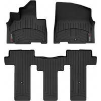 Коврики WeatherTech Black для Kia Carnival (mkIV)(8 seats)(1-2 row) 2020→