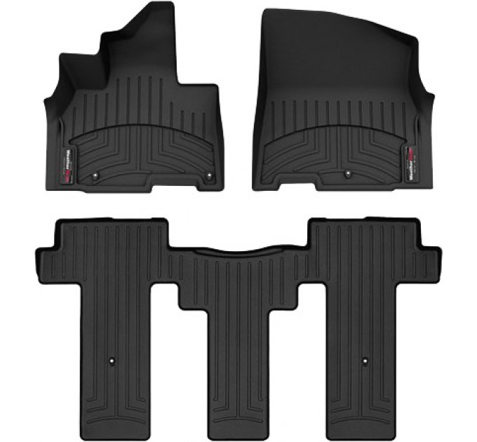 Коврики WeatherTech Black для Kia Carnival (mkIV)(8 seats)(1-2 row) 2020→, ціна: 12 487 грн.