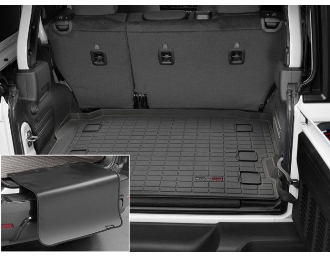 Коврик с защитой WeatherTech Black для Jeep Wrangler (JL)(unlimited)(5 door)(not hybrid)(no subwoofer)(no flat load floor)(trunk behind 2 row) 2018→, цена: 11 853 грн.