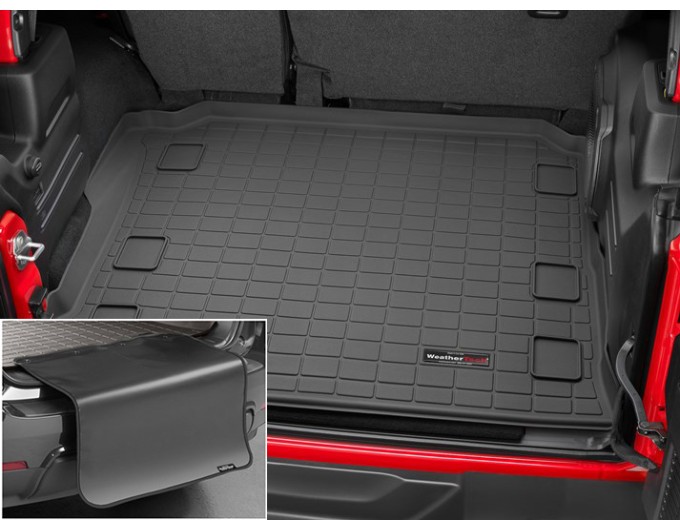 Коврик с защитой WeatherTech Black для Jeep Wrangler (JL)(unlimited)(5 door)(not hybrid)(with subwoofer)(no flat load floor)(trunk behind 2 row) 2018→, цена: 11 853 грн.