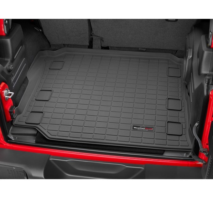 Коврик WeatherTech Black для Jeep Wrangler (JL)(unlimited)(5 door)(not hybrid)(with subwoofer)(no flat load floor)(trunk behind 2 row) 2018→, цена: 6 512 грн.