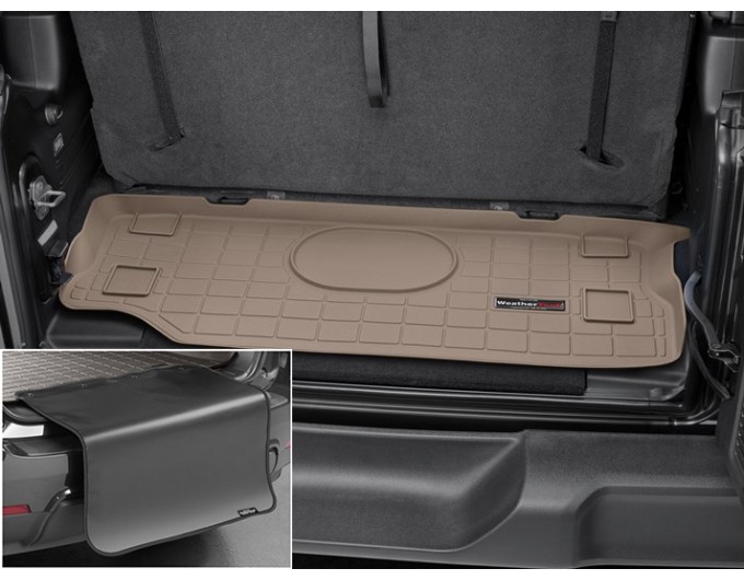 Коврик с защитой WeatherTech Beige для Jeep Wrangler (JL)(trunk behind 2 row) 2018→, цена: 11 284 грн.