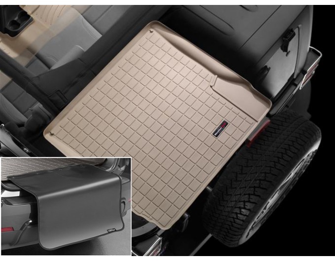 Коврик с защитой WeatherTech Beige для Jeep Wrangler (JK)(unlimited)(5 door)(trunk behind 2 row) 2007-2010, цена: 11 853 грн.