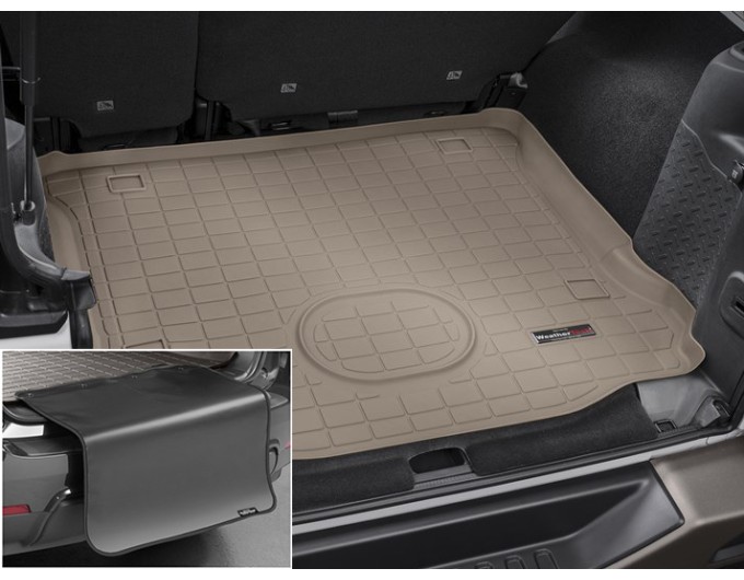 Коврик с защитой WeatherTech Beige для Jeep Wrangler (JK)(unlimited)(5 door)(trunk behind 2 row) 2015-2018, цена: 11 853 грн.