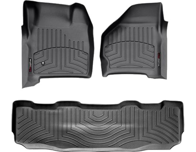 Коврики WeatherTech Black для Ford Super Duty (mkI)(double cab)(no 4x4 shifter)(no console on 2 row)(no PTO kit) 1999-2007 automatic, цена: 11 488 грн.