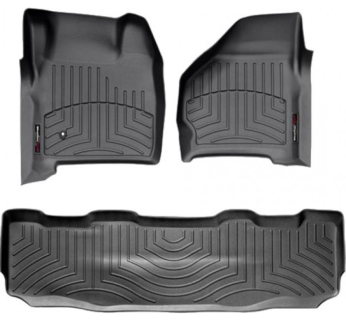 Коврики WeatherTech Black для Ford Super Duty (mkI)(double cab)(no 4x4 shifter)(no console on 2 row)(no PTO kit) 1999-2007 automatic, цена: 10 641 грн.