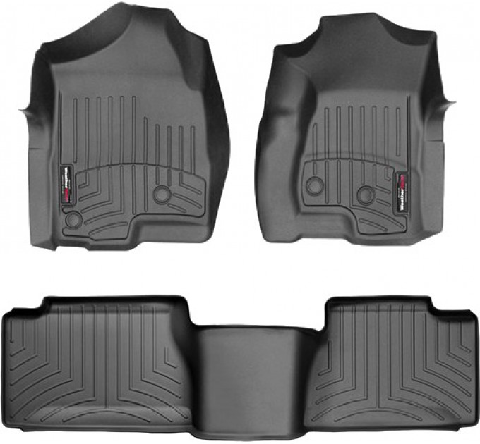 Коврики Weathertech Black для Chevrolet Silverado (extended cab)(mkI)(no 4x4 shifter)(with storage boxes under 2 row) 1999-2007, ціна: 12 487 грн.