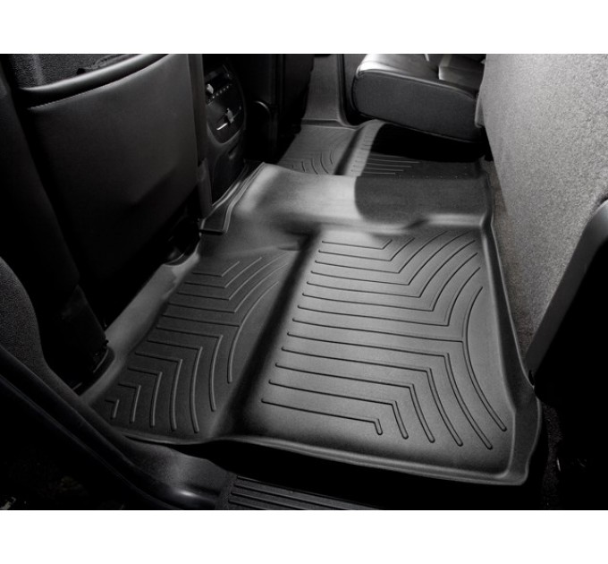 Коврики WeatherTech Black для Chevrolet Silverado (mkII)(double cab)(no 4x4 shifter)(1 row bucket)(no storage boxes under 2 row) 2007-2014, цена: 13 236 грн.