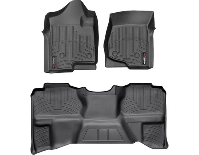 Коврики Weathertech Black для Chevrolet Silverado (extended cab)(mkII)(no 4x4 shifter)(1 row bucket)(no storage boxes under 2 row) 2007-2014, ціна: 13 472 грн.