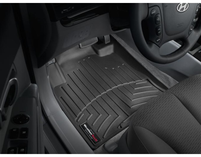 Коврики WeatherTech Black для Hyundai Santa Fe (mkII)(2 fixings)(1 row) 2007-2009, цена: 6 692 грн.
