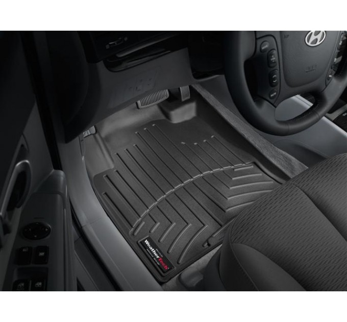 Коврики Weathertech Black для Hyundai Santa Fe (mkII)(2 fixings)(1 row) 2007-2009, ціна: 6 144 грн.