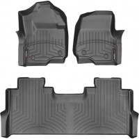 Коврики WeatherTech Black для Ford Super Duty (mkIV)(double cab)(1 row bucket seats)(with storage under 2 row) 2017→