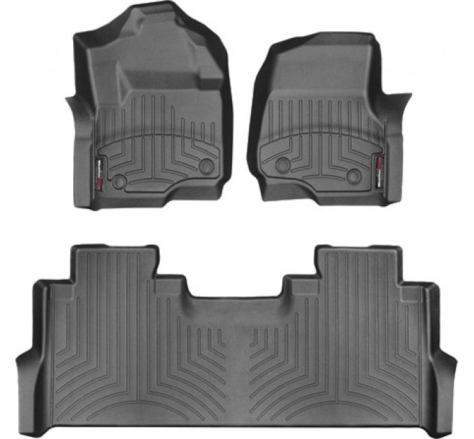 Коврики WeatherTech Black для Ford Super Duty (mkIV)(double cab)(1 row bucket seats)(with storage under 2 row) 2017→, цена: 12 487 грн.