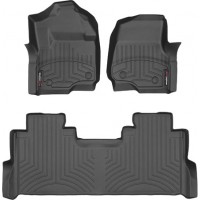 Коврики WeatherTech Black для Ford Super Duty (mkIV)(double cab)(1 row - 2pcs.)(1 row bench seats)(with storage under 2 row) 2017→