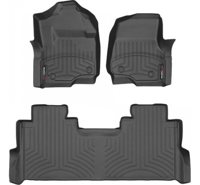 Коврики WeatherTech Black для Ford Super Duty (mkIV)(double cab)(1 row - 2pcs.)(1 row bench seats)(with storage under 2 row) 2017→, цена: 12 487 грн.