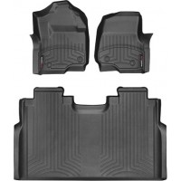 Коврики Weathertech Black для Ford Super Duty (double cab)(mkIV)(1 row - 2pcs.)(1 row bench seats)(no storage under 2 row) 2017→