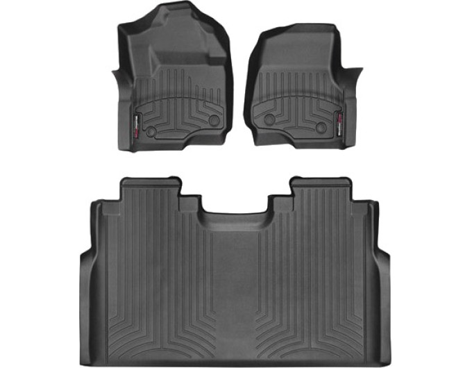 Коврики WeatherTech Black для Ford Super Duty (mkIV)(double cab)(1 row - 2pcs.)(1 row bench seats)(no storage under 2 row) 2017→, цена: 13 472 грн.