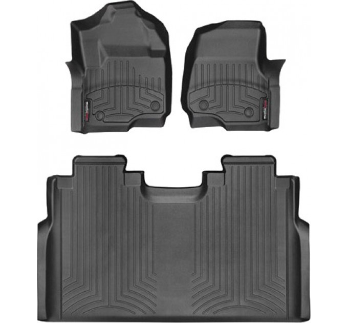 Коврики Weathertech Black для Ford Super Duty (double cab)(mkIV)(1 row - 2pcs.)(1 row bench seats)(no storage under 2 row) 2017→, ціна: 12 487 грн.