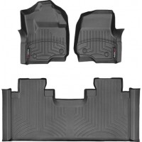 Коврики WeatherTech Black для Ford Super Duty (mkIV)(extended cab)(1 row - 2pcs.)(1 row bench seats) 2017→