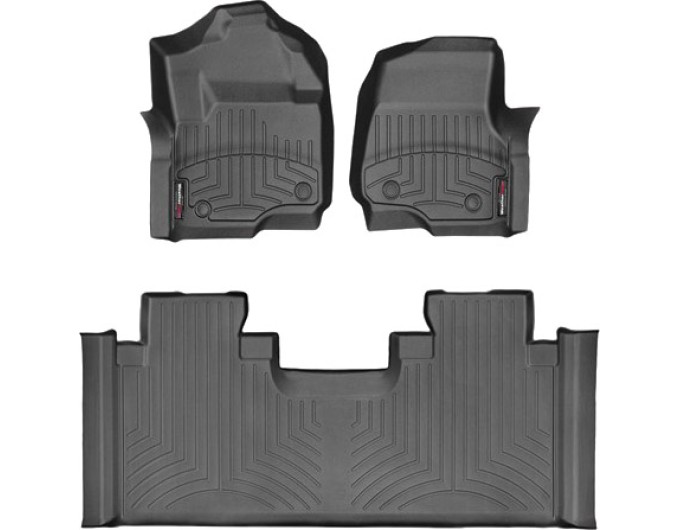Коврики WeatherTech Black для Ford Super Duty (mkIV)(extended cab)(1 row - 2pcs.)(1 row bench seats) 2017→, цена: 13 472 грн.