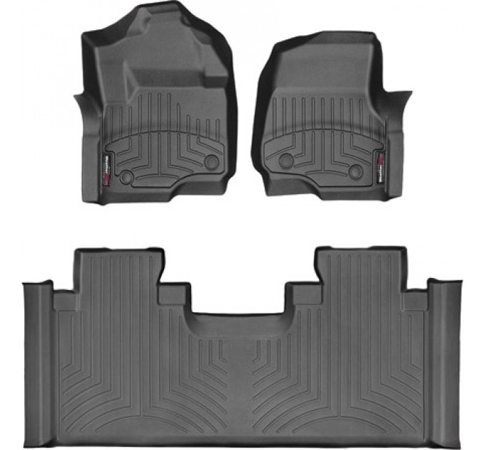 Коврики Weathertech Black для Ford Super Duty (extended cab)(mkIV)(1 row - 2pcs.)(1 row bench seats) 2017→, ціна: 12 487 грн.