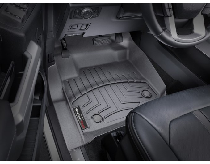 Коврики WeatherTech Black для Ford Super Duty (mkIV)(double cab)(1 row - 2pcs.)(1 row bench seats)(no storage under 2 row) 2017→, цена: 13 472 грн.