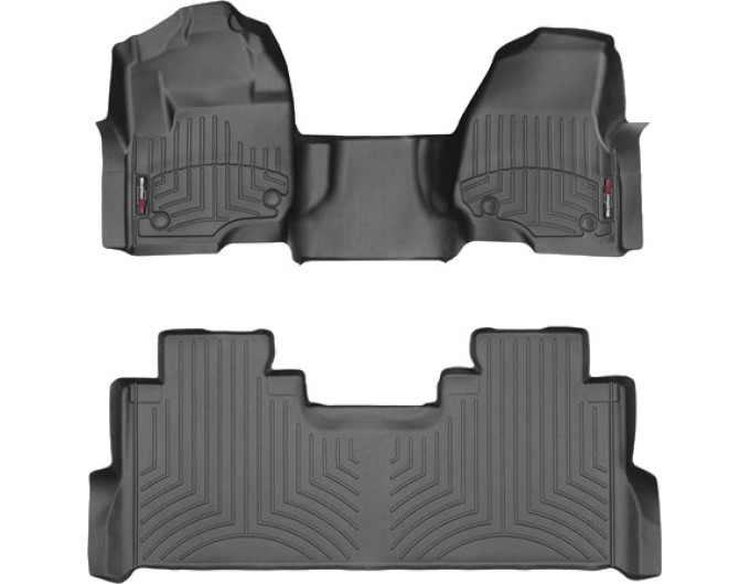 Коврики WeatherTech Black для Ford Super Duty (mkIV)(double cab)(no 4x4 shifter)(1 row - 1pc.)(1 row bench seats)(with storage under 2 row) 2017→, цена: 15 243 грн.