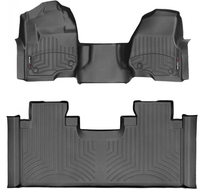 Коврики Weathertech Black для Ford Super Duty (extended cab)(mkIV)(no 4x4 shifter)(1 row - 1pc.)(1 row bench seats) 2017→, ціна: 14 117 грн.