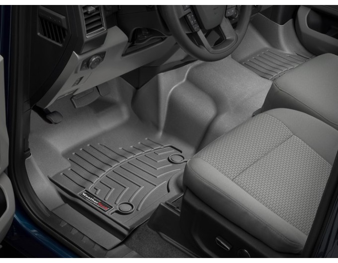 Коврики WeatherTech Black для Ford Super Duty (mkIV)(double cab)(no 4x4 shifter)(1 row - 1pc.)(1 row bench seats)(no storage under 2 row) 2017→, цена: 15 243 грн.