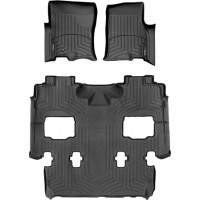 Коврики Weathertech Black для Ford Expedition; Lincoln Navigator (mkIII)(1-2-3 row)(2 row bucket seats no console) 2007-2010