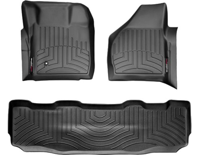 Коврики WeatherTech Black для Ford Super Duty (mkII)(double cab)(no 4x4 shifter)(1 row - 2pcs.) 2008-2010 automatic, цена: 11 488 грн.