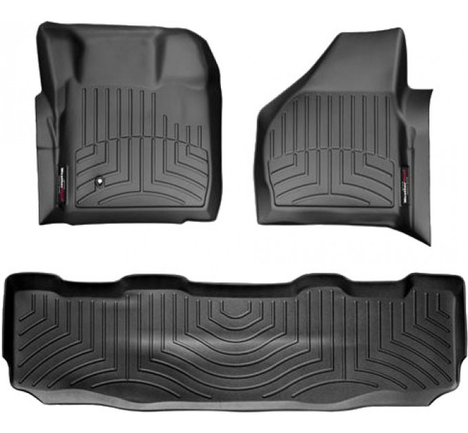 Коврики WeatherTech Black для Ford Super Duty (mkII)(double cab)(no 4x4 shifter)(1 row - 2pcs.) 2008-2010 automatic, цена: 10 641 грн.