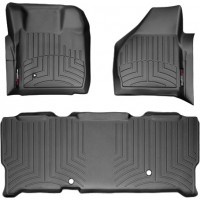 Коврики WeatherTech Black для Ford Super Duty (mkII)(extended cab)(no 4x4 shifter)(1 row - 2pcs.) 2008-2010 automatic