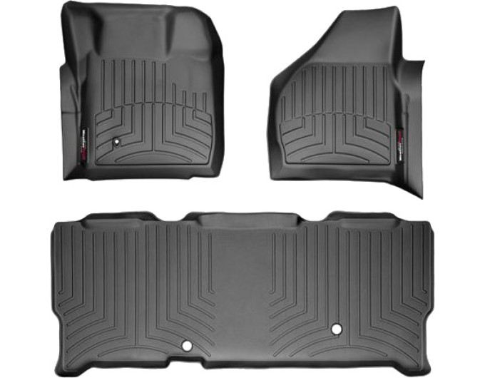 Коврики WeatherTech Black для Ford Super Duty (mkII)(extended cab)(no 4x4 shifter)(1 row - 2pcs.) 2008-2010 automatic, цена: 11 709 грн.