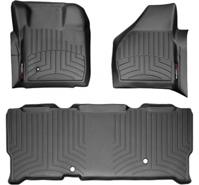 Коврики WeatherTech Black для Ford Super Duty (mkII)(extended cab)(no 4x4 shifter)(1 row - 2pcs.) 2008-2010 automatic, цена: 10 849 грн.