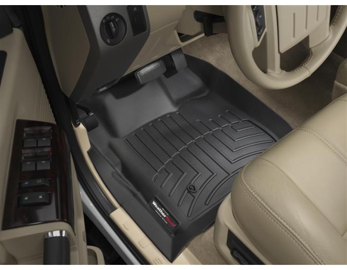 Коврики WeatherTech Black для Ford Super Duty (mkII)(double cab)(no 4x4 shifter)(1 row - 2pcs.) 2008-2010 automatic, цена: 11 488 грн.
